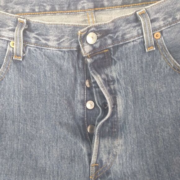 Levi's 501 jeans mens 38 x 29 original straight button fly blue denim pants - Picture 5 of 12